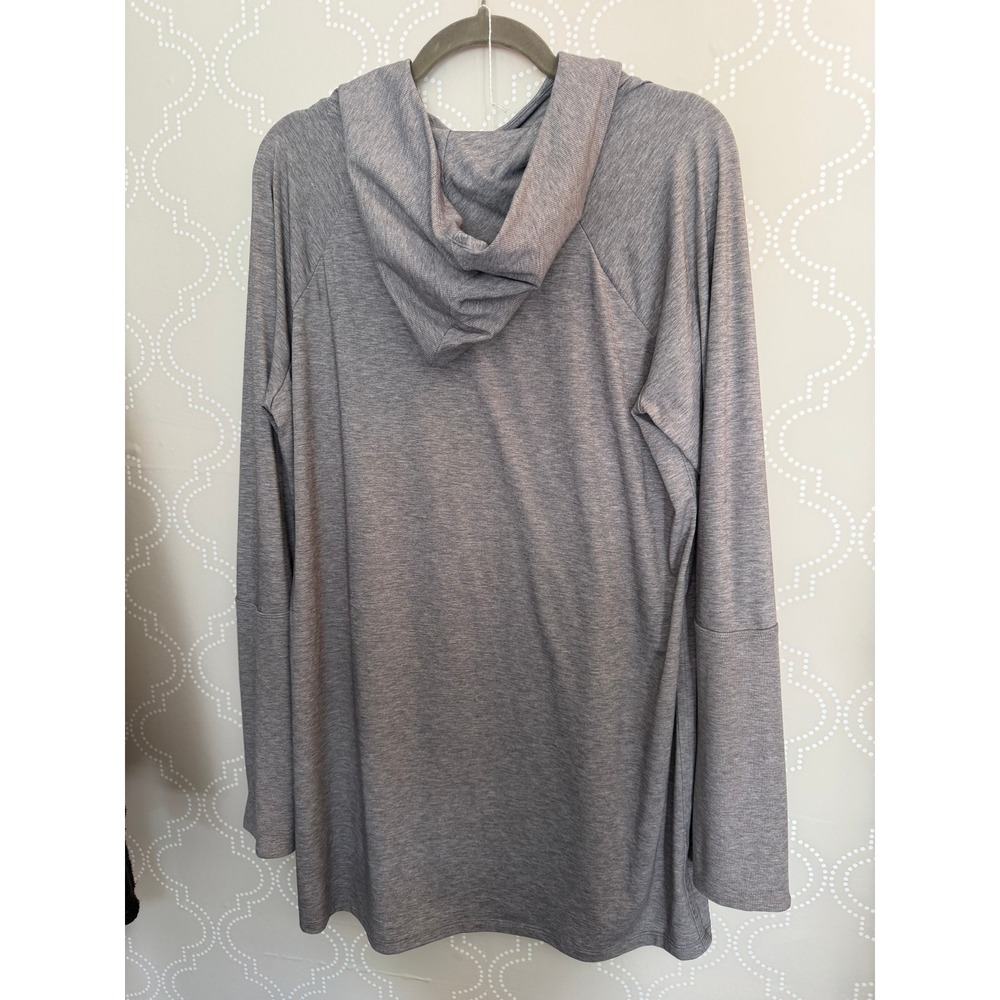 Athleta Hoodie Tunic Space Dye Cowl Neck Thumbhole Grey XL - Picture 3 of 7